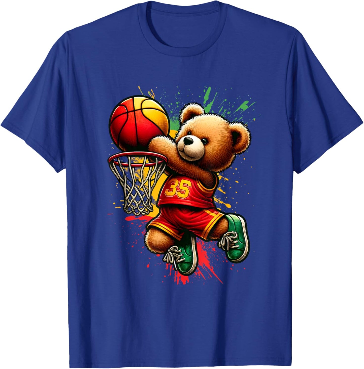 Black King Dunking Basketball Black history Teddy Bear 1865 T-Shirt - T-Shirt | Royal