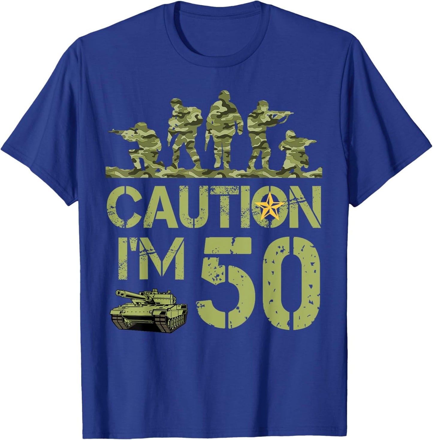 50th Birthday Military I'm 50 Year Old Soldier Camo Birthday T-Shirt - T-Shirt | Royal