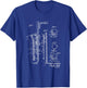 Saxophone Bari Sax Patent Style Cool Saxophonist T-Shirt - T-Shirt | Royal