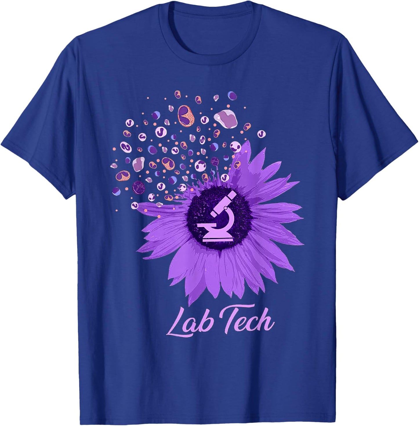 Lab Tech SunFlower Med Tech Funny Medical Technician Lab T-Shirt - T-Shirt | Royal