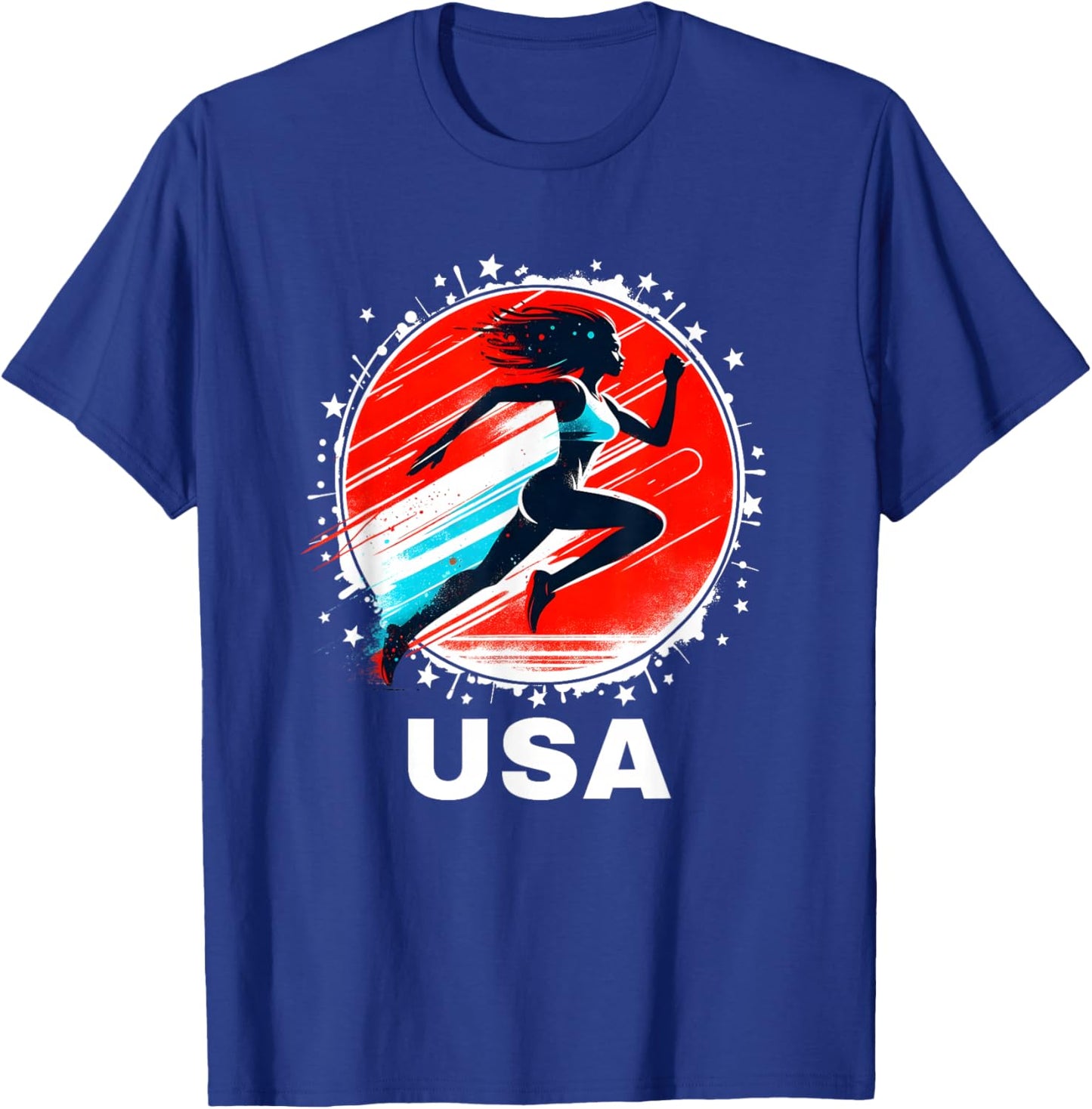 Track and Field Shirt Track & Field Apparel Run USA T-Shirt - T-Shirt | Royal