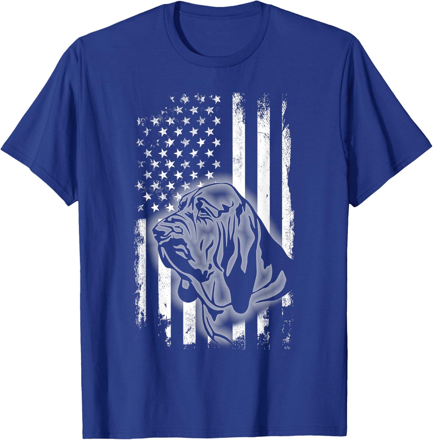 Bloodhound American Flag Cool USA Patriotic Dog Lover Gift T-Shirt - T-Shirt | Royal