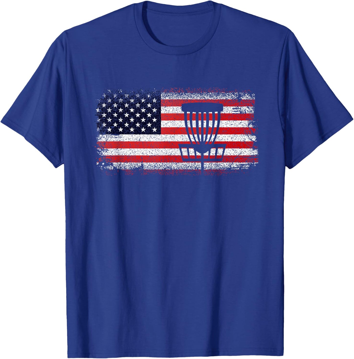 Disc Golf American Flag - Red White and Blue Women Kids Men T-Shirt - T-Shirt | Royal