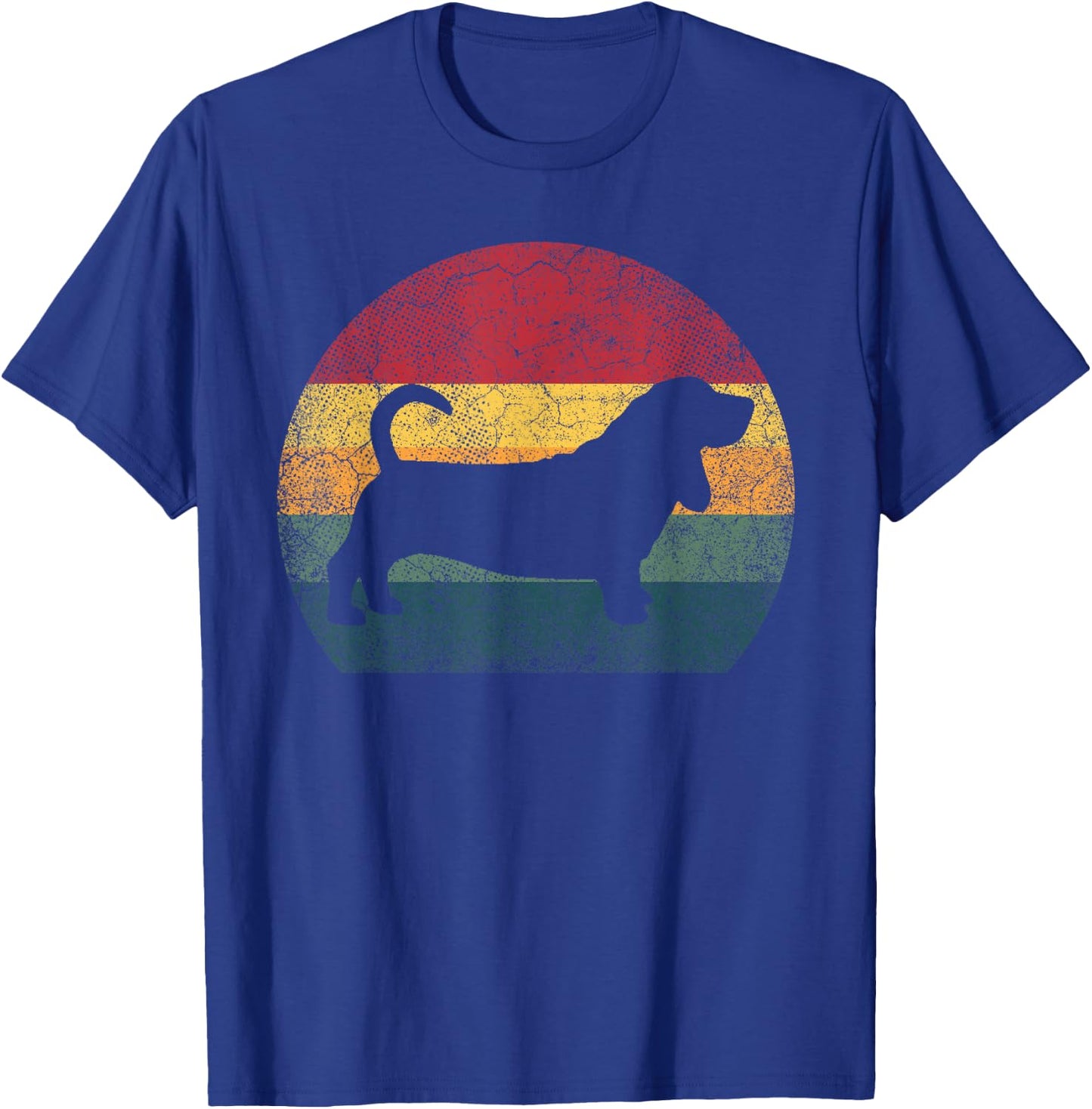 Basset Hound Dog Vintage Distressed Retro Style Men Women T-Shirt - T-Shirt | Royal
