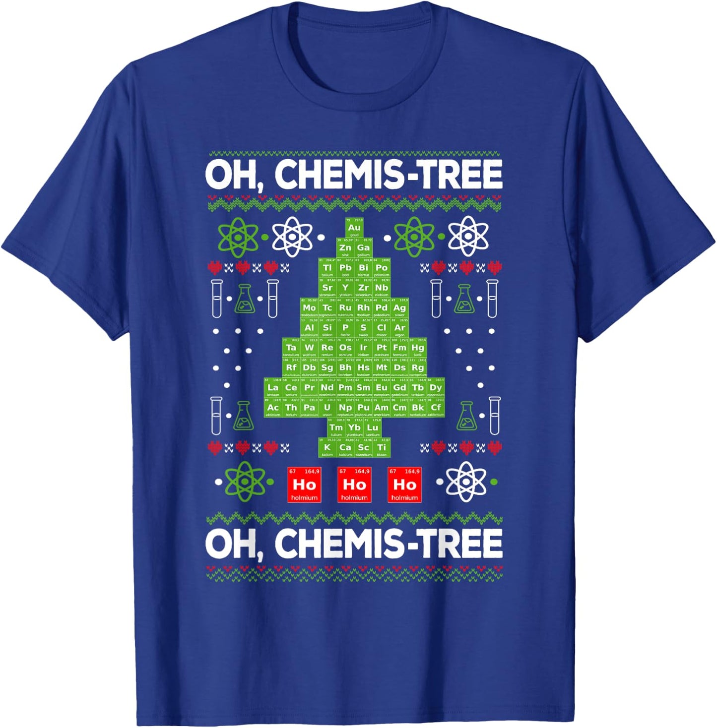 Periodic Table Tree Oh Chemistree Fun Chemistry Teacher Xmas Men Women Kids T-Shirt - T-Shirt | Royal