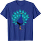 Blue Peacock Print Teal Feathers Bird Lover Men Women Gifts T-Shirt - T-Shirt | Royal