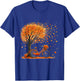 Retro Fall Leaves Tree Bicycle Autumn Season Fall Foliage T-Shirt - T-Shirt | Royal