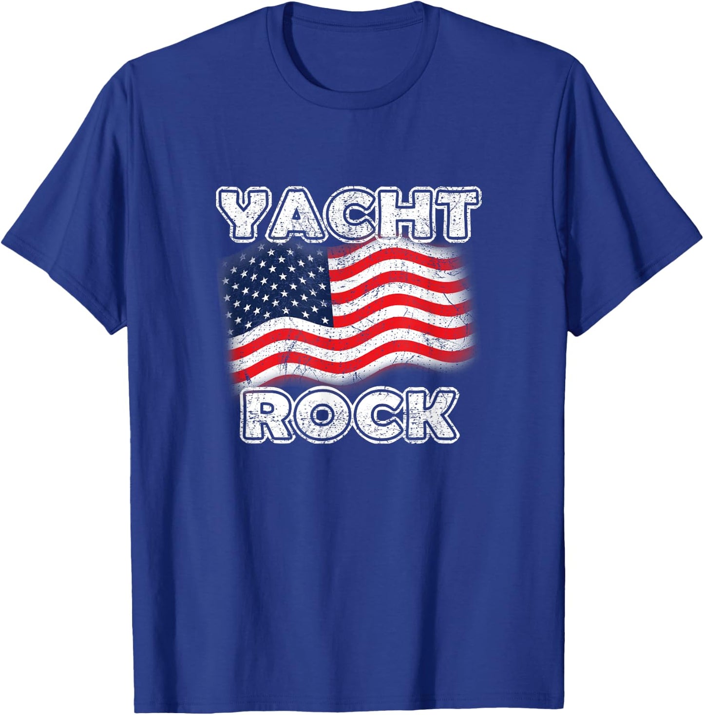 Yacht Rock American Flag Fun July 4th Maritime Vintage Style Women Men T-Shirt - T-Shirt | Royal