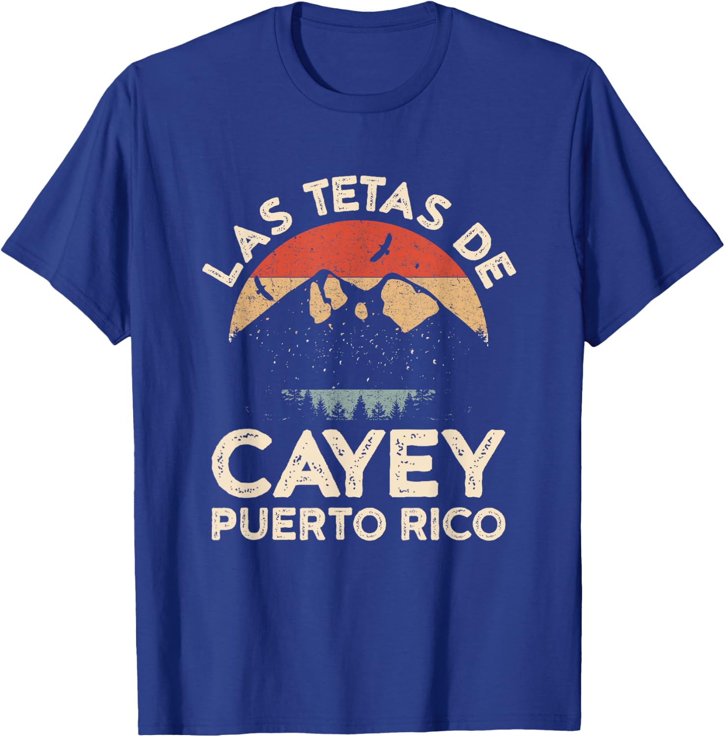 Las Tetas De Cayey Puerto Rico Retro Vintage Graphic T-Shirt - T-Shirt | Royal