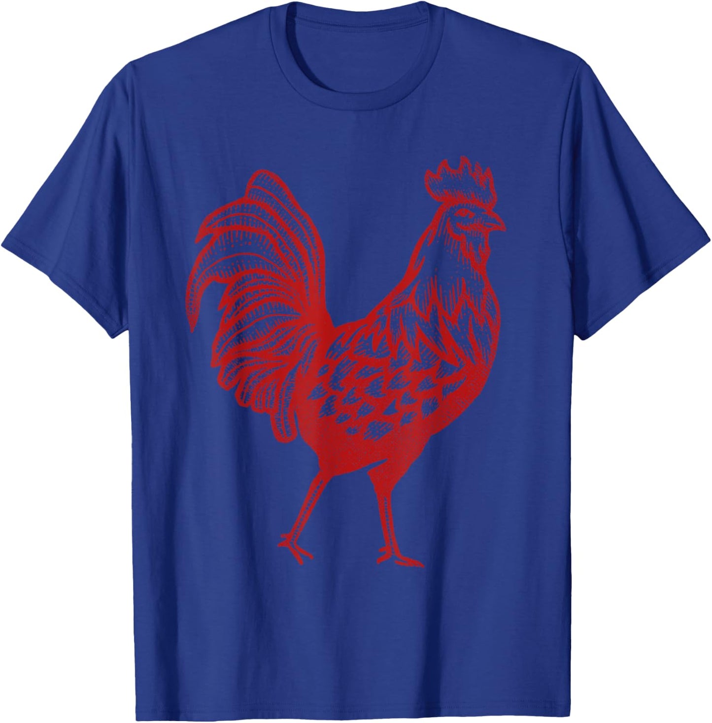 Vintage Red Rooster Farmer Retro Rooster T-Shirt - T-Shirt | Royal