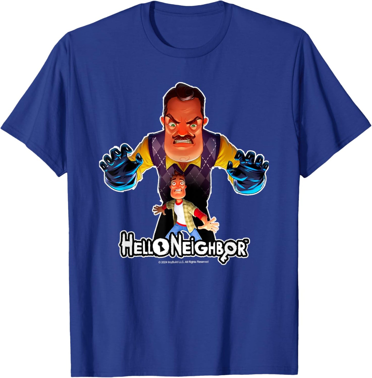 Hello Neighbor - Game Related Designs , Small, Blue T-Shirt - T-Shirt | Royal
