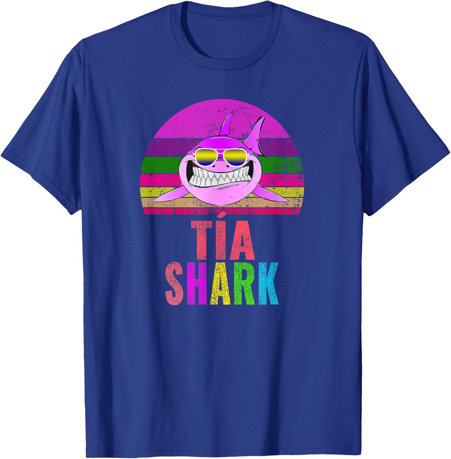 Tia Shark Funny Spanish Aunt Vintage T-Shirt - T-Shirt | Royal