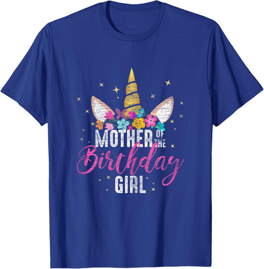 Mother Of The Birthday Girl Mommy Gifts Unicorn Birthday T-Shirt - T-Shirt | Royal