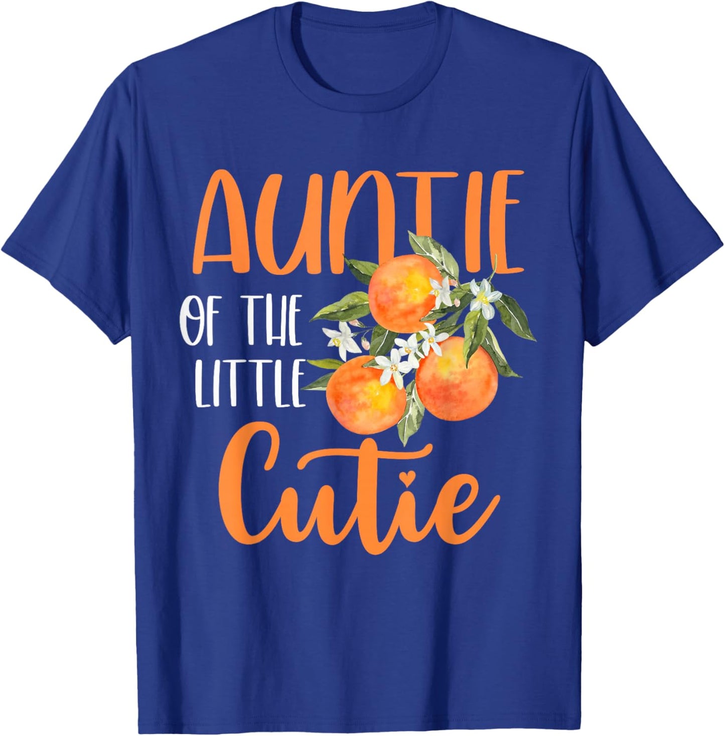 Auntie Little Cutie Baby Shower Orange 1st Birthday Party T-Shirt - T-Shirt | Royal