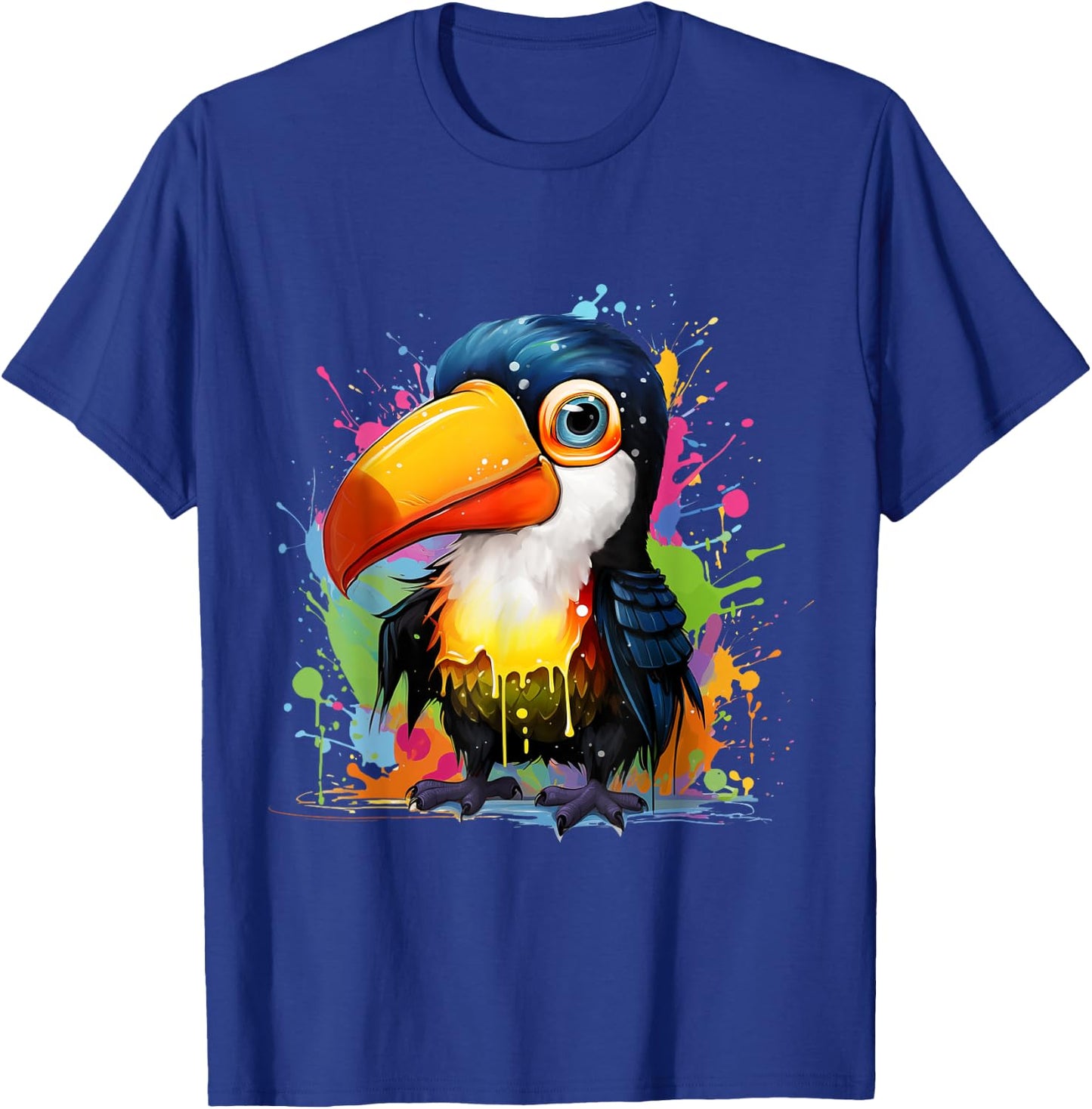 Small toucan with colorful splashes of paint T-Shirt - T-Shirt | Royal