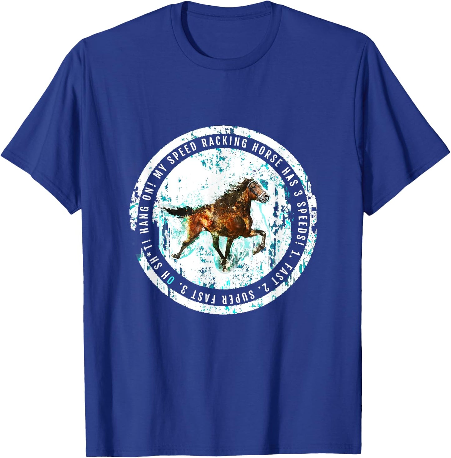 TrailRide Singlefoot Standardbred Rowdy Horse T-Shirt - T-Shirt | Royal