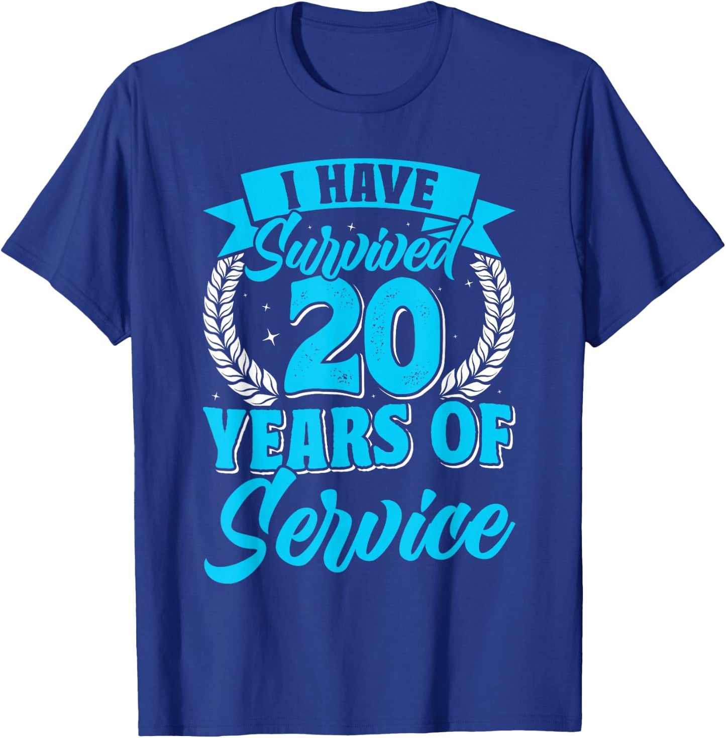 Anniversary Survived 20 Years of Service Employees T-Shirt - T-Shirt | Royal