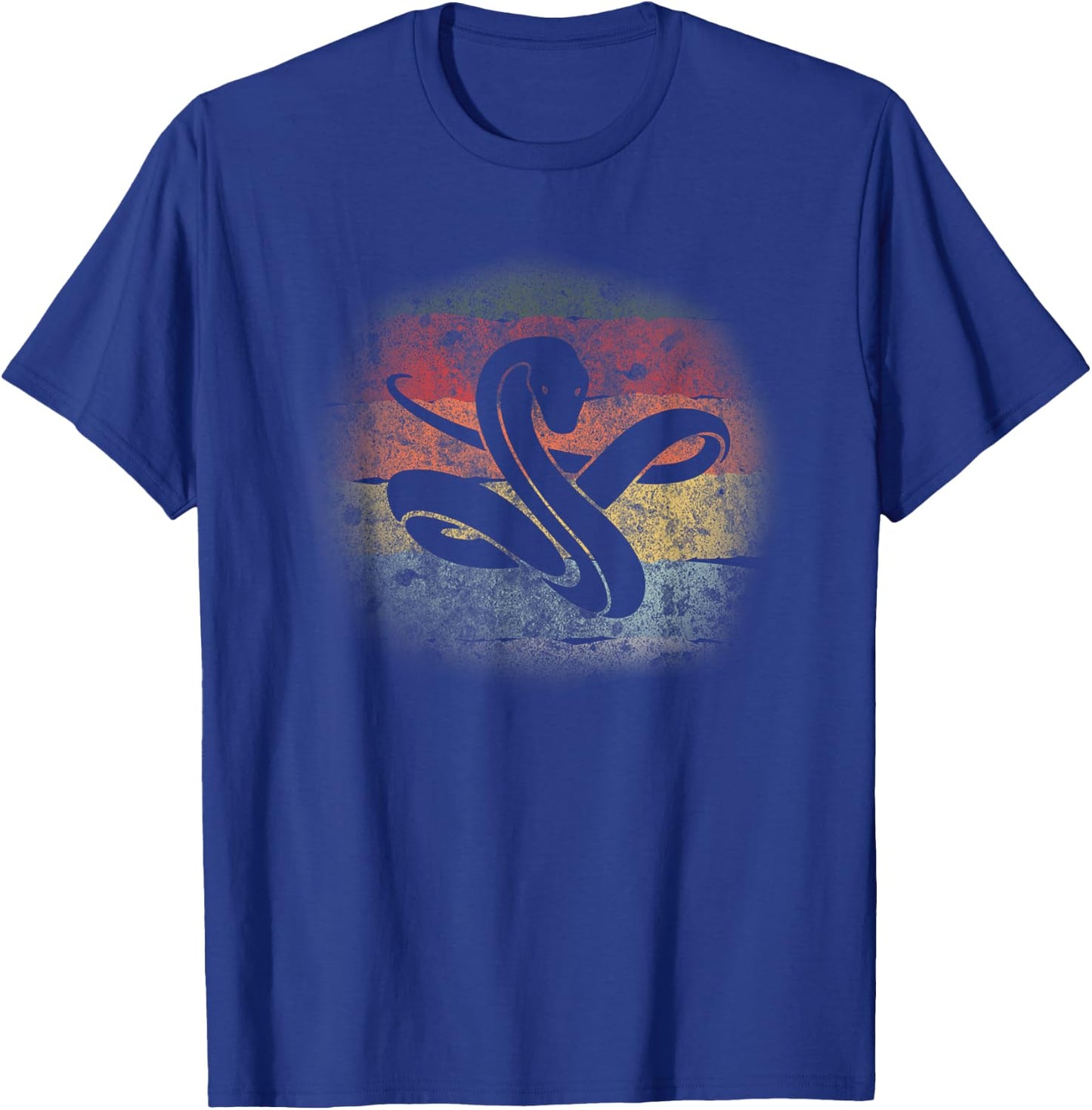 Snake Silhouette Retro 70s 80s Viper Phyton Animal Reptile T-Shirt - T-Shirt | Royal