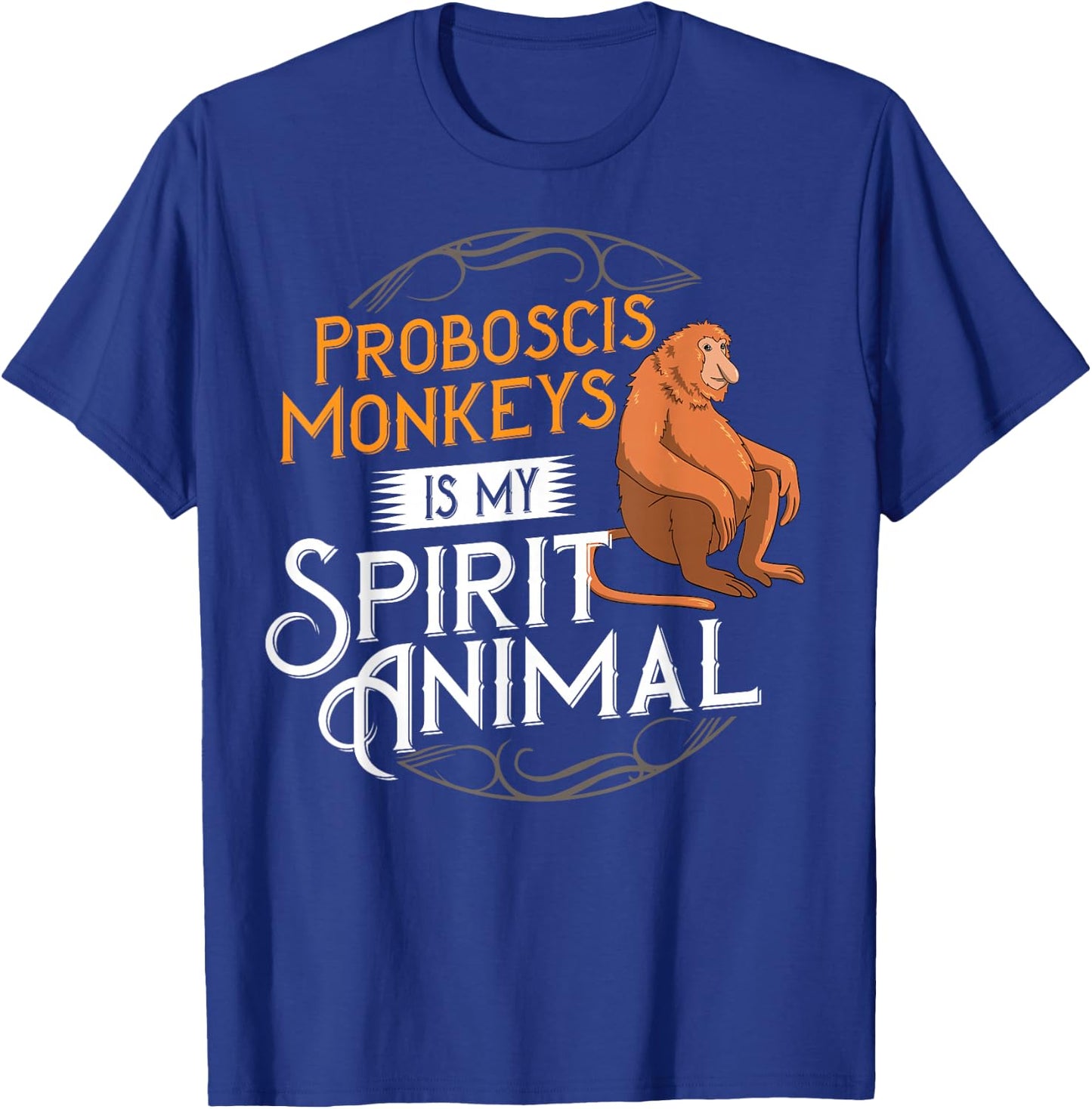 Proboscis Monkey Funny Long Nosed Monkeys T-Shirt - T-Shirt | Royal