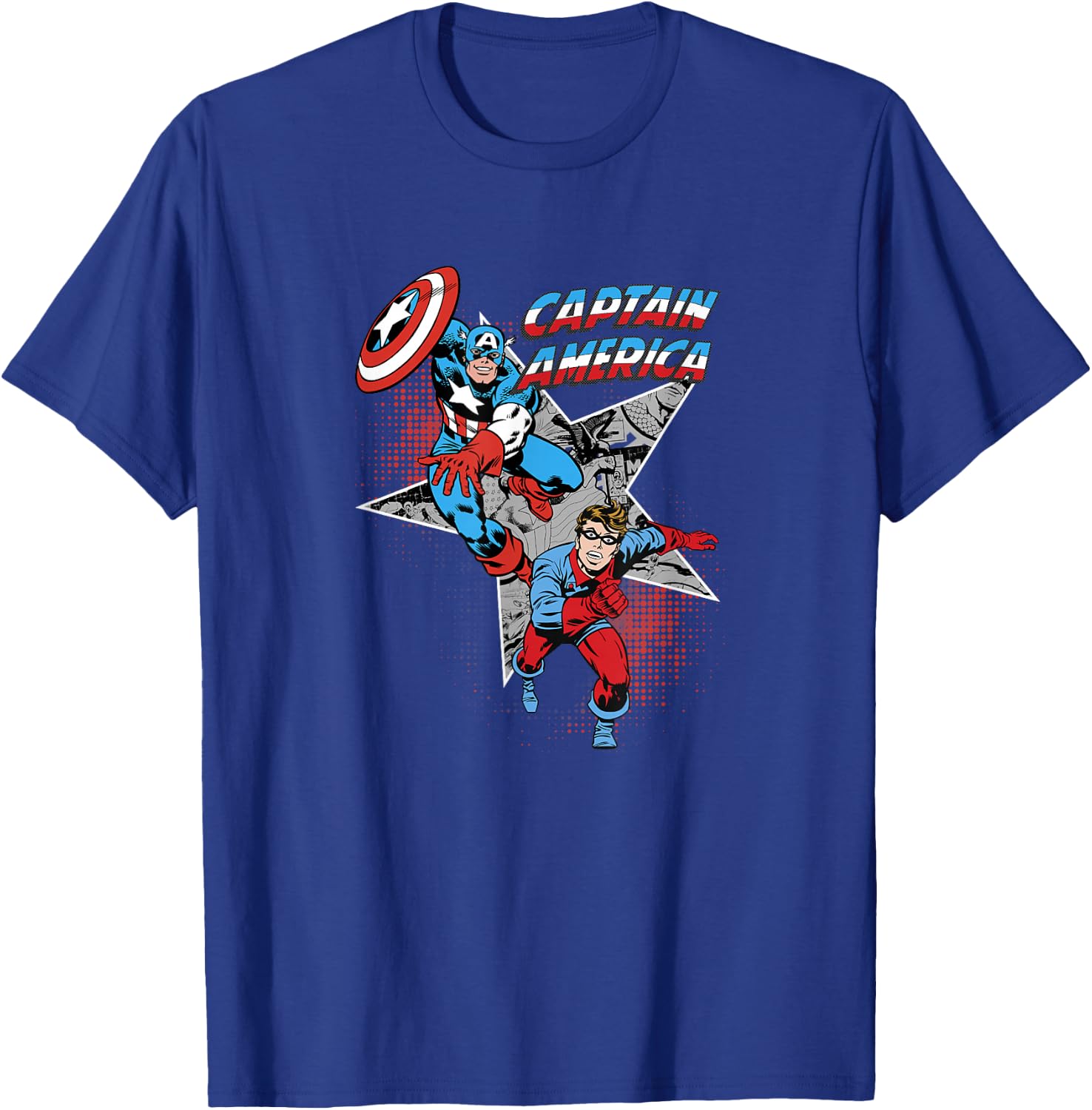 Marvel Captain America Bucky Retro Team Portrait T-Shirt - T-Shirt | Royal