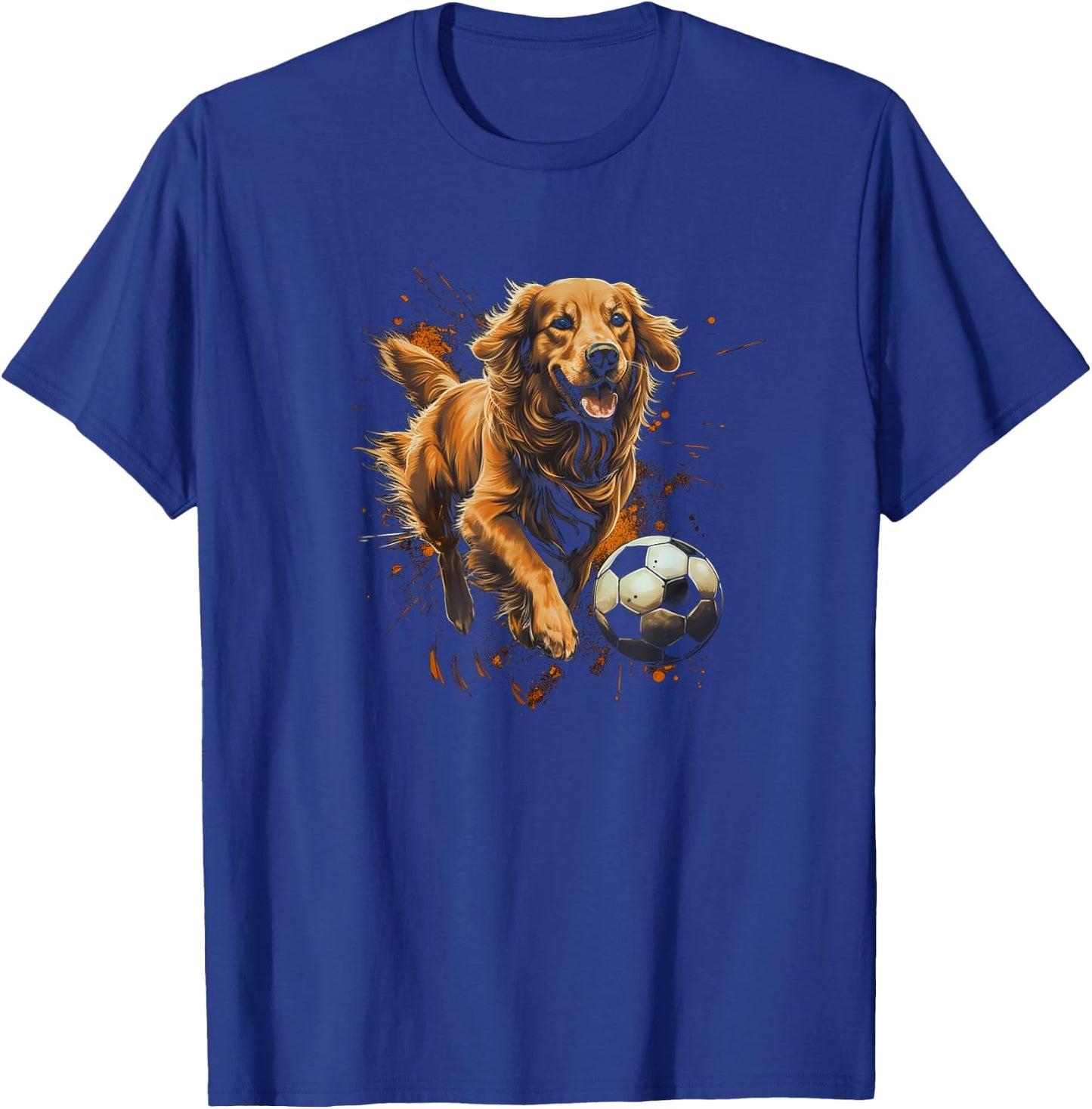 Golden Retriever Playing Soccer T-Shirt - T-Shirt | Royal