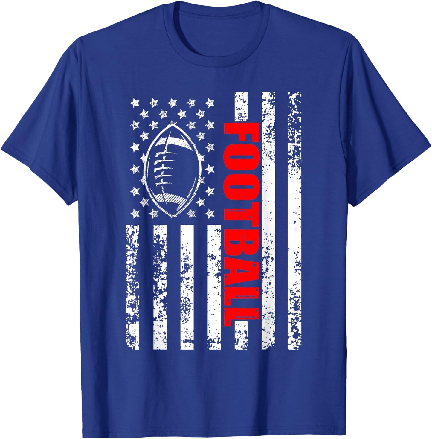 American Flag Football Patriotic Football T-Shirt - T-Shirt | Royal