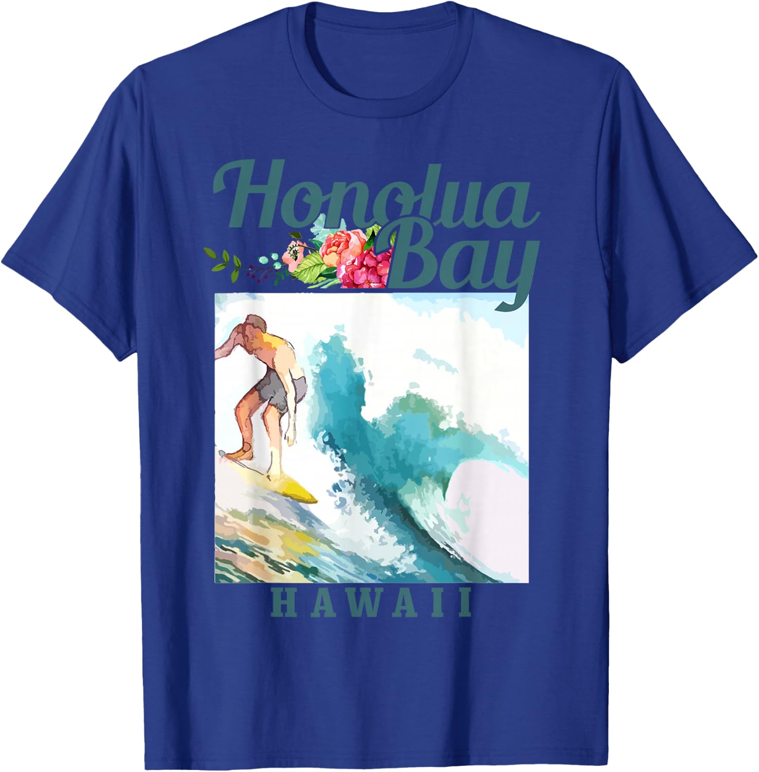 Honolua Bay Hawaii Surfing Hawaiian Surf Vintage Surfer T-Shirt - T-Shirt | Royal