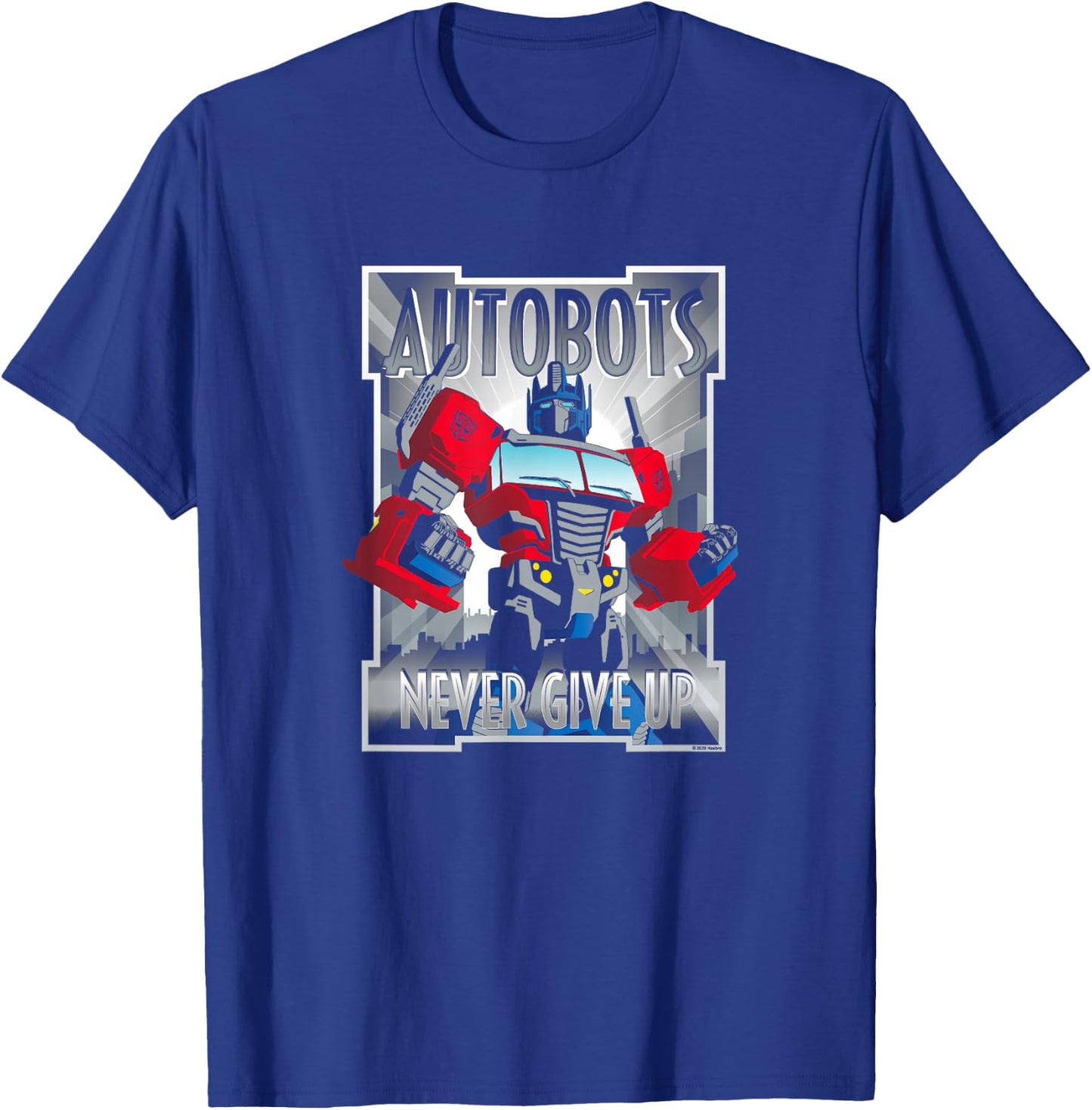 Transformers Optimus Prime Autobots Never Give Up Small T-Shirt - T-Shirt | Royal