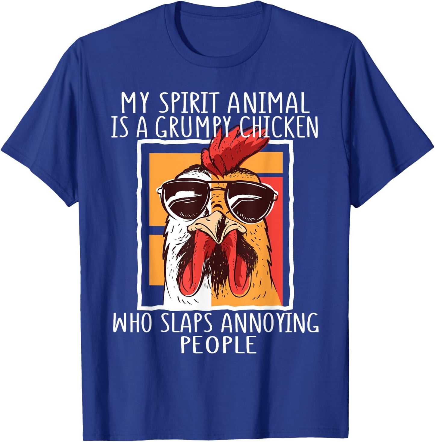 My Spirit Animal Is A Grumpy Chicken Funny Retro Vintage T-Shirt - T-Shirt | Royal