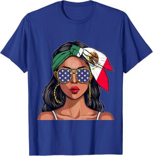 Mexican Souvenirs Products Woman Flag American Mexico T-Shirt - T-Shirt | Royal