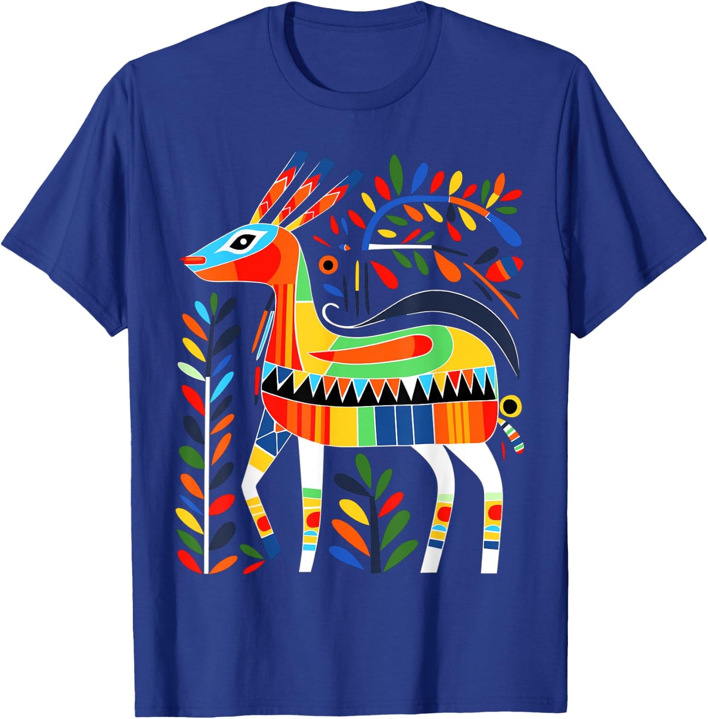 Native American Deer Pacific Northwest Coastal Art T-Shirt - T-Shirt | Royal