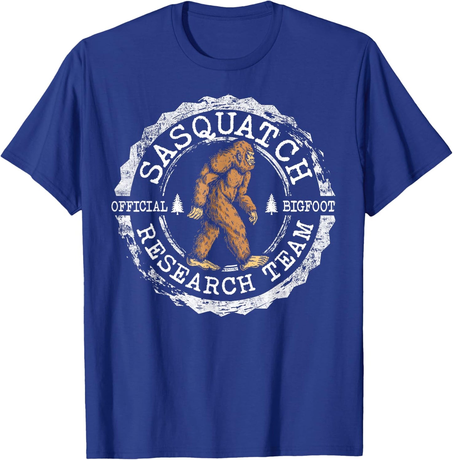 Bigfoot Research Team Vintage Sasquatch Yeti Men Women Kids T-Shirt - T-Shirt | Royal