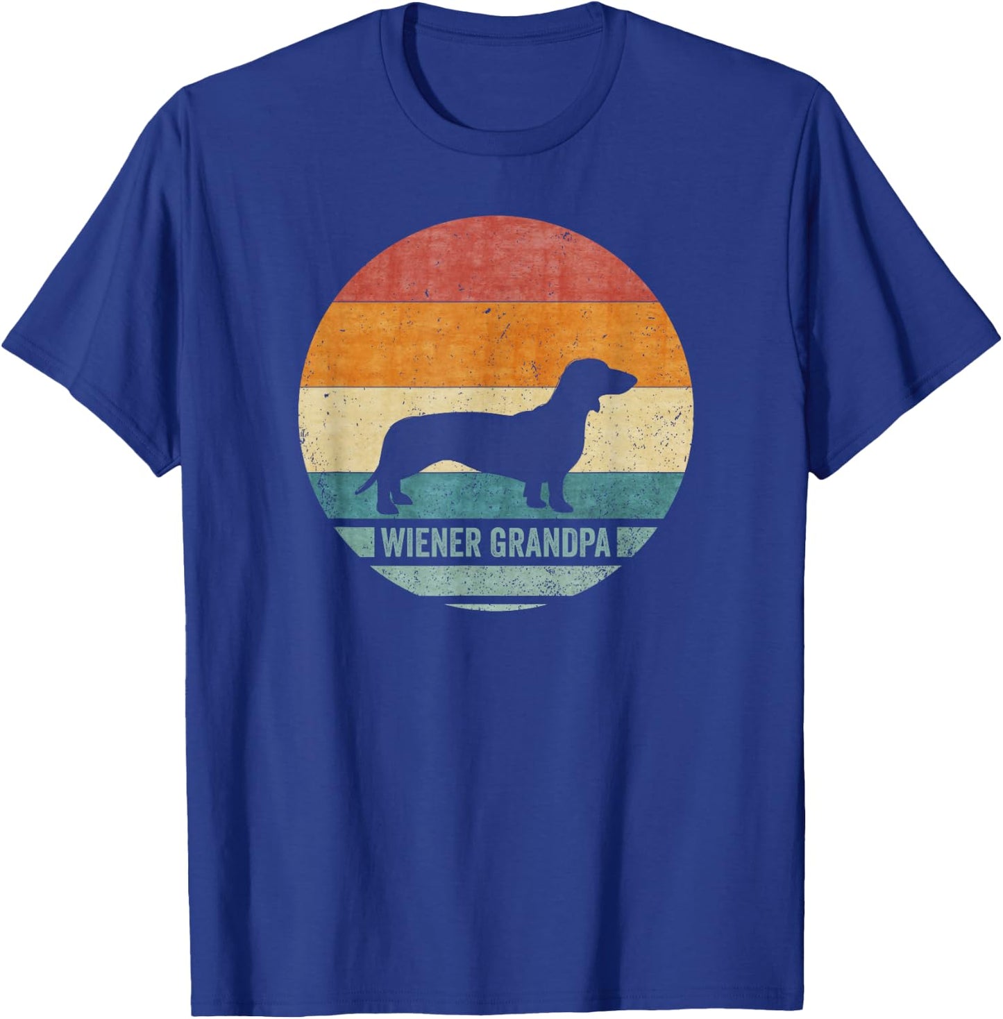 Vintage Retro Dachshund Grandpa Wiener Silhouette Puppy Love T-Shirt - T-Shirt | Royal