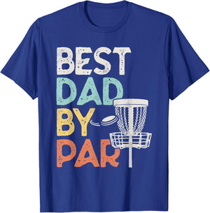 Vintage Funny Best Dad By Par - Disk Golf Dad T-Shirt - T-Shirt | Royal