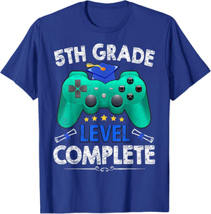 5th Grade Level Complete Gamer Class Of 2025 Graduation T-Shirt - T-Shirt | Royal