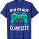 5th Grade Level Complete Gamer Class Of 2025 Graduation T-Shirt - T-Shirt | Royal