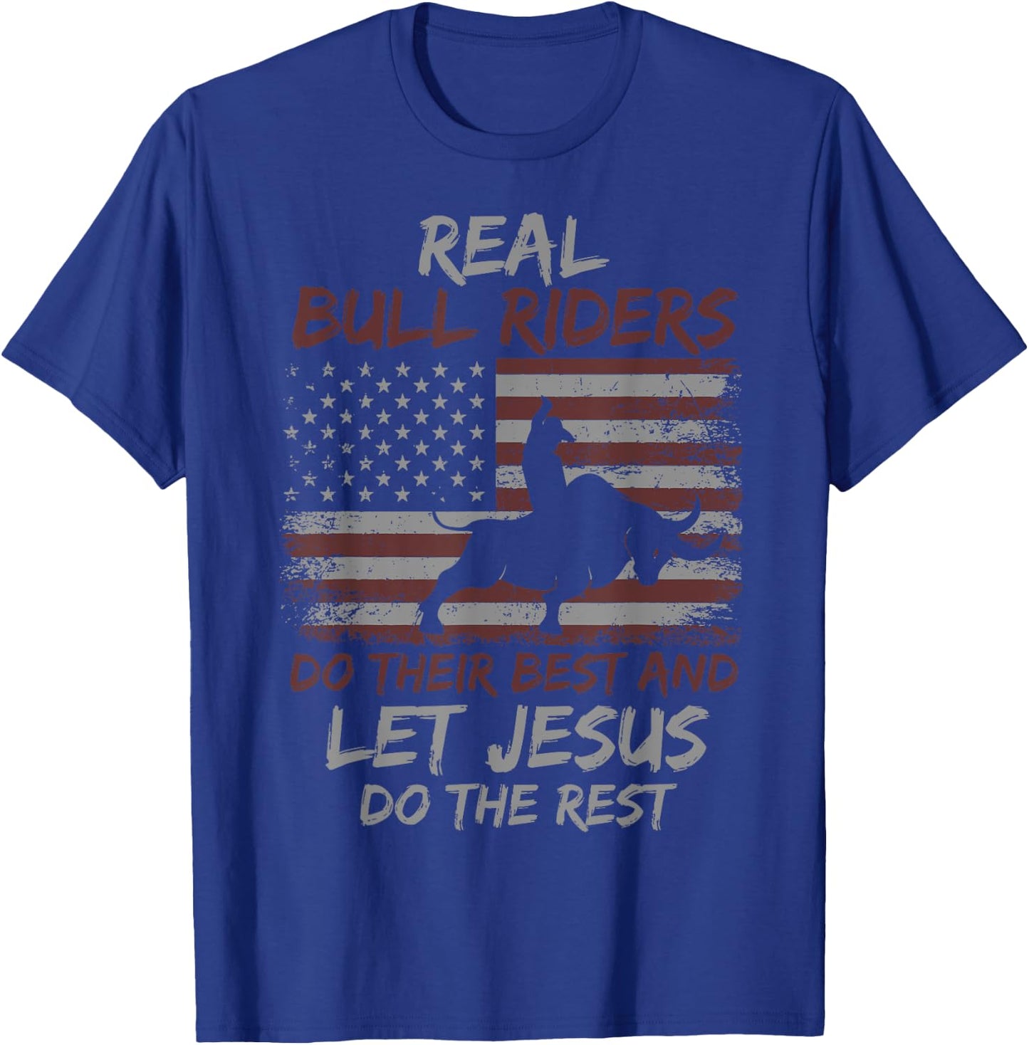 Christian Bull Riding Bull Rider & Western T-Shirt - T-Shirt | Royal