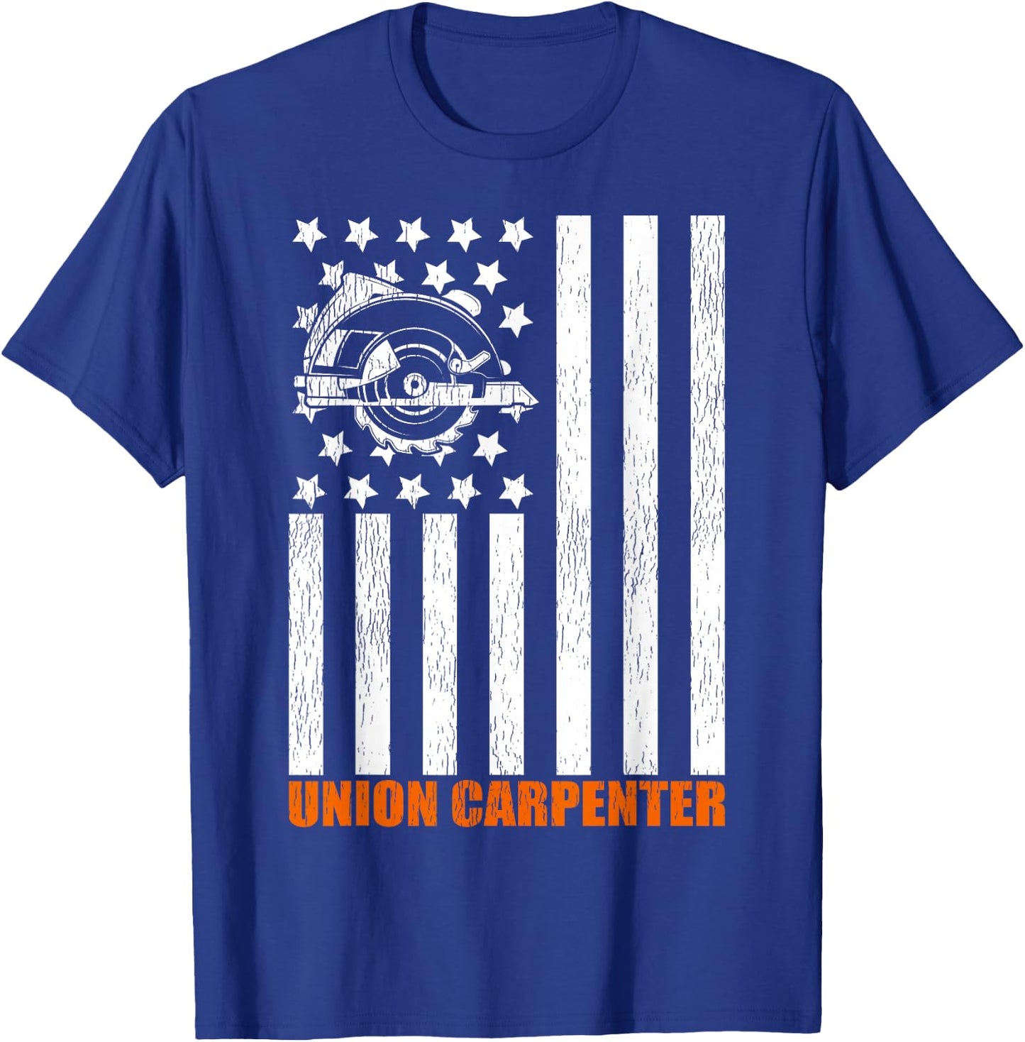 Union Carpenter Patriotic American Flag Women Men T-Shirt - T-Shirt | Royal