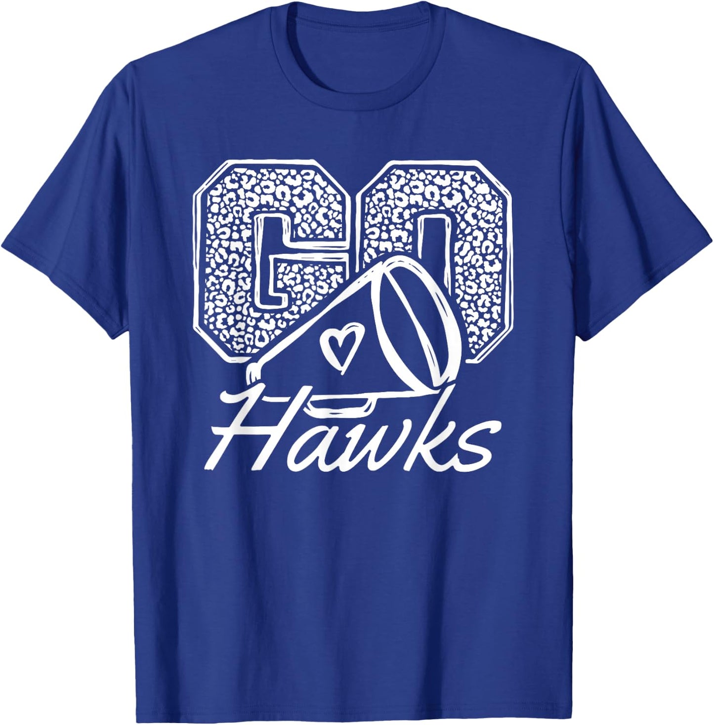 Go Cheer Hawks Sports Name Gifts Men Women Boy Girl T-Shirt - T-Shirt | Royal