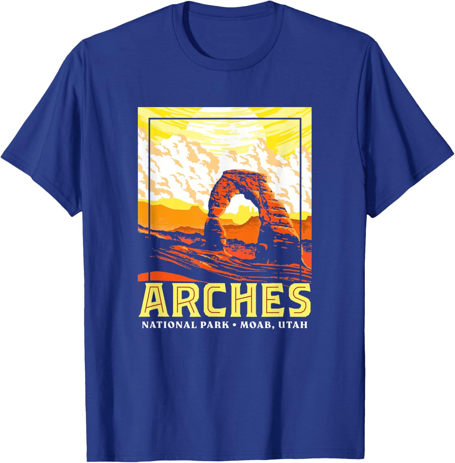 Arches National Park Retro WPA Style Vintage Graphic T-Shirt - T-Shirt | Royal