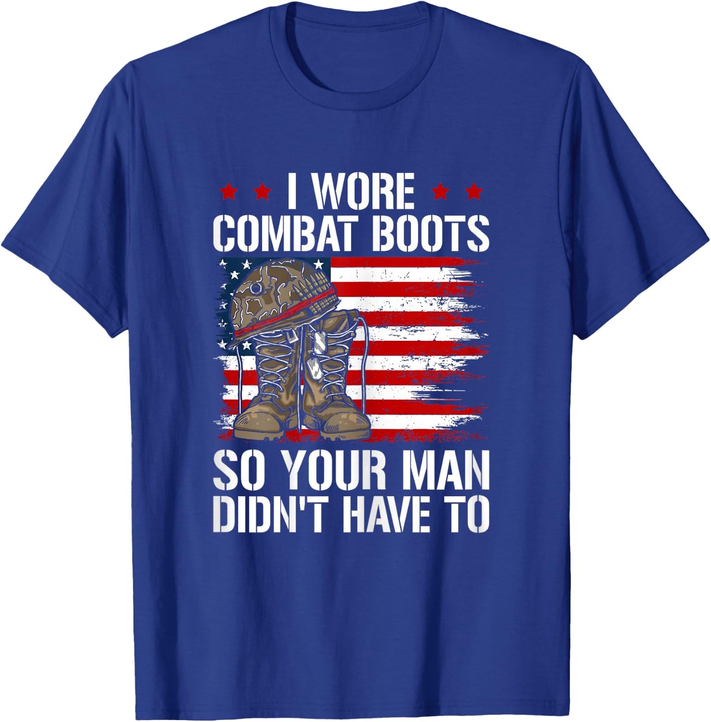 Funny Female Veteran I Wore Combat Boots Women Veteran Mom T-Shirt - T-Shirt | Royal
