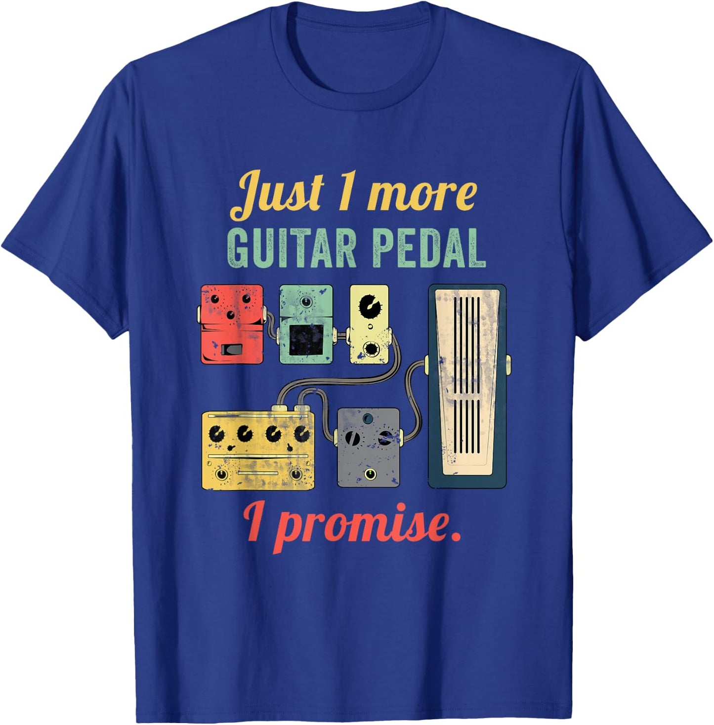 Amplifier Electric Bass Acoustic Amp Musician Gift Guitar Player Pedal Board - Black, Small, -Adults, Short Sleeve, , Classic Fit, Polyester 60% Cotton 40% T-Shirt - T-Shirt | Royal