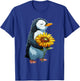 Penguin Holding Sunflower Cute Penguin Lover T-Shirt - T-Shirt | Royal