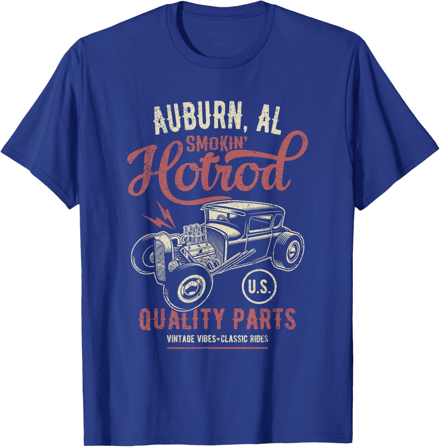 Auburn AL USA Hotrod Vintage Style Car Distressed Design T-Shirt - T-Shirt | Royal