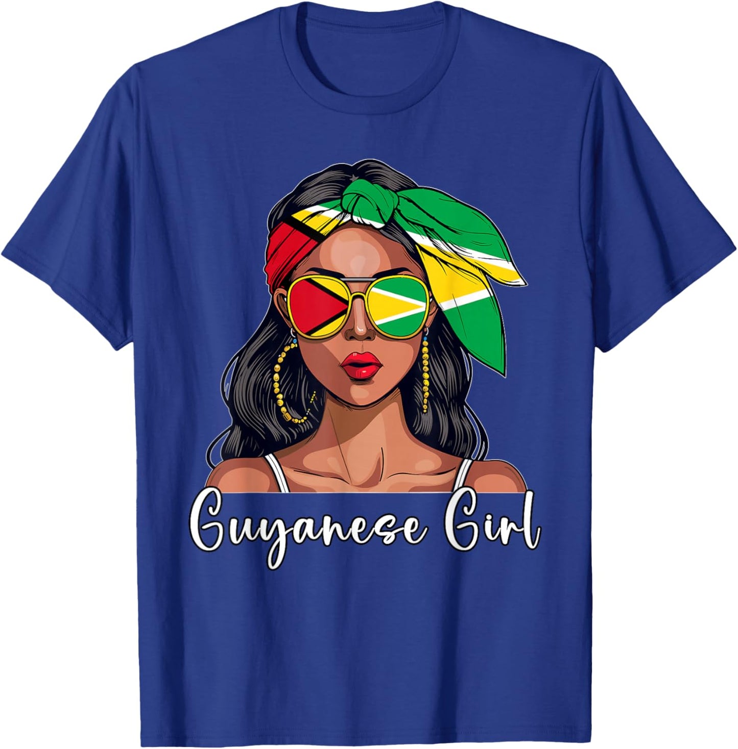 Guyanese Souvenirs Products Woman Flag Girl Guyana T-Shirt - T-Shirt | Royal