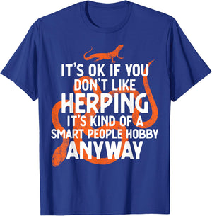 Herping If For Smart People Funny Herpetologists T-Shirt - T-Shirt | Royal