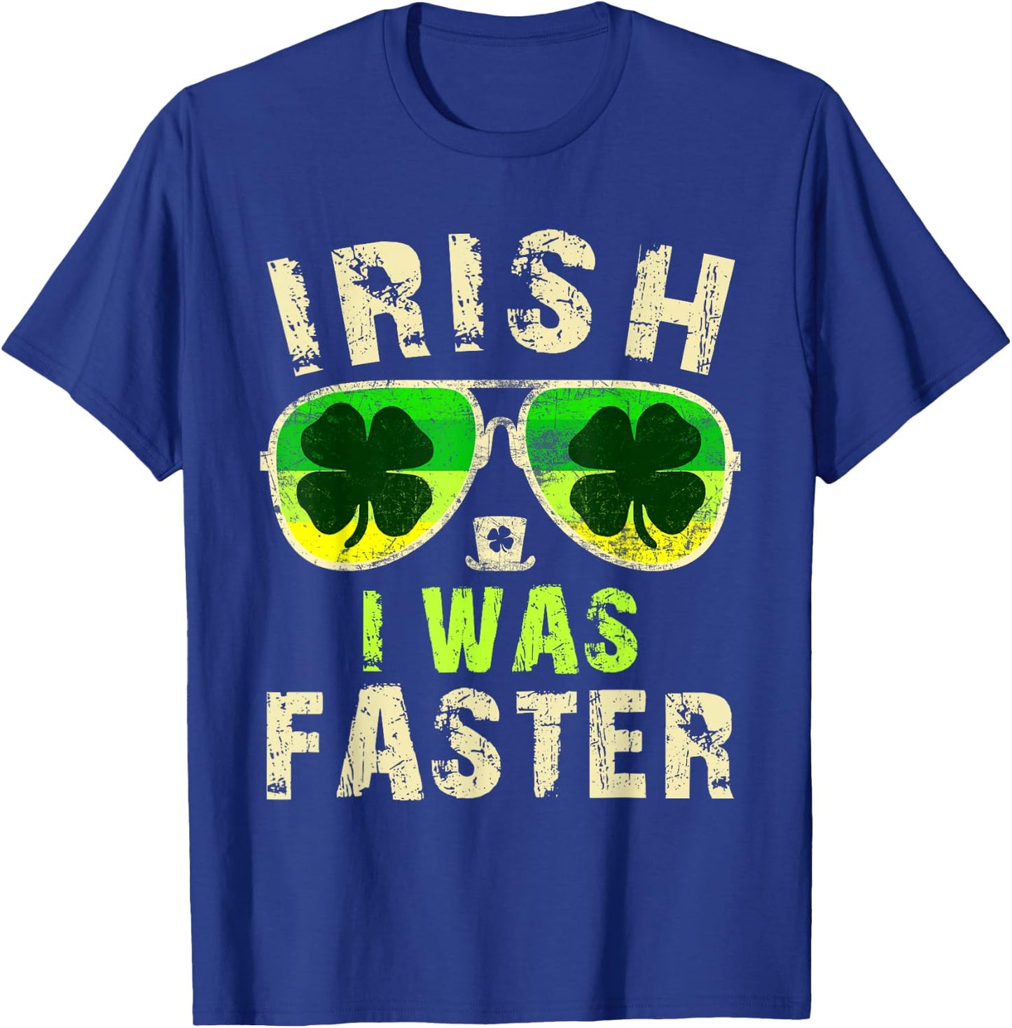 Funny Irish I Was Faster Runner St. Patricks Day Running T-Shirt - T-Shirt | Royal