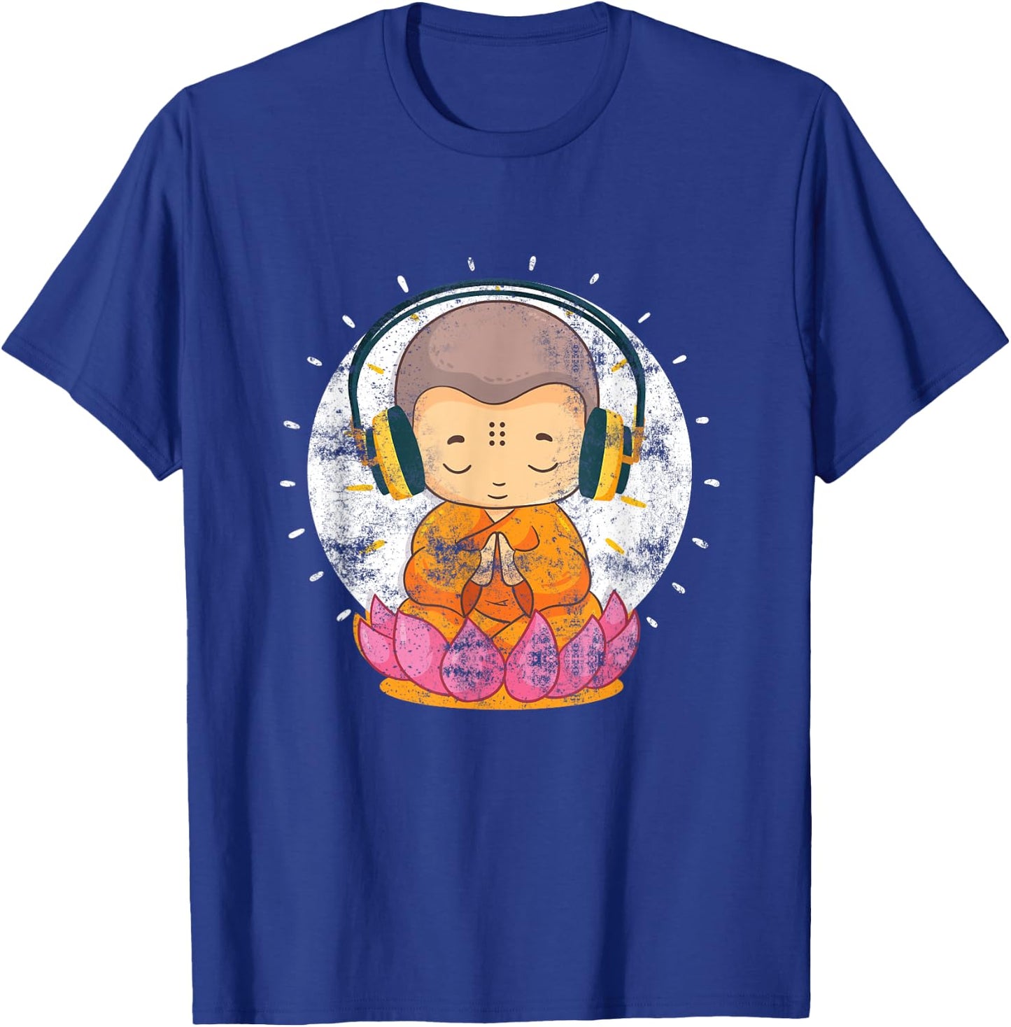 Funny Buddha With Headphones Buddhist Music Lover Gift T-Shirt - T-Shirt | Royal