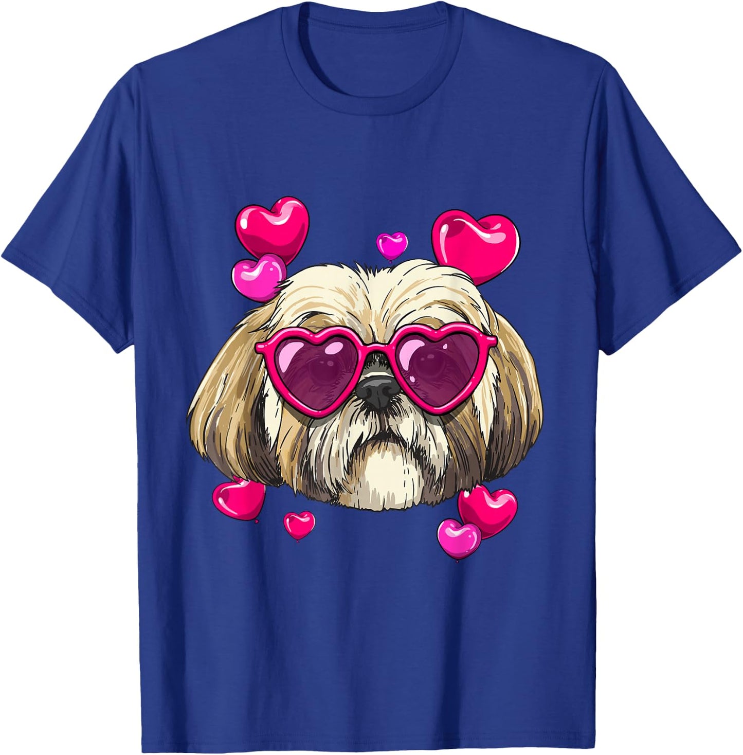 Valentines Shih Tzu Shirt Pet Dog Face Heart Shih Tzu Lover T-Shirt - T-Shirt | Royal