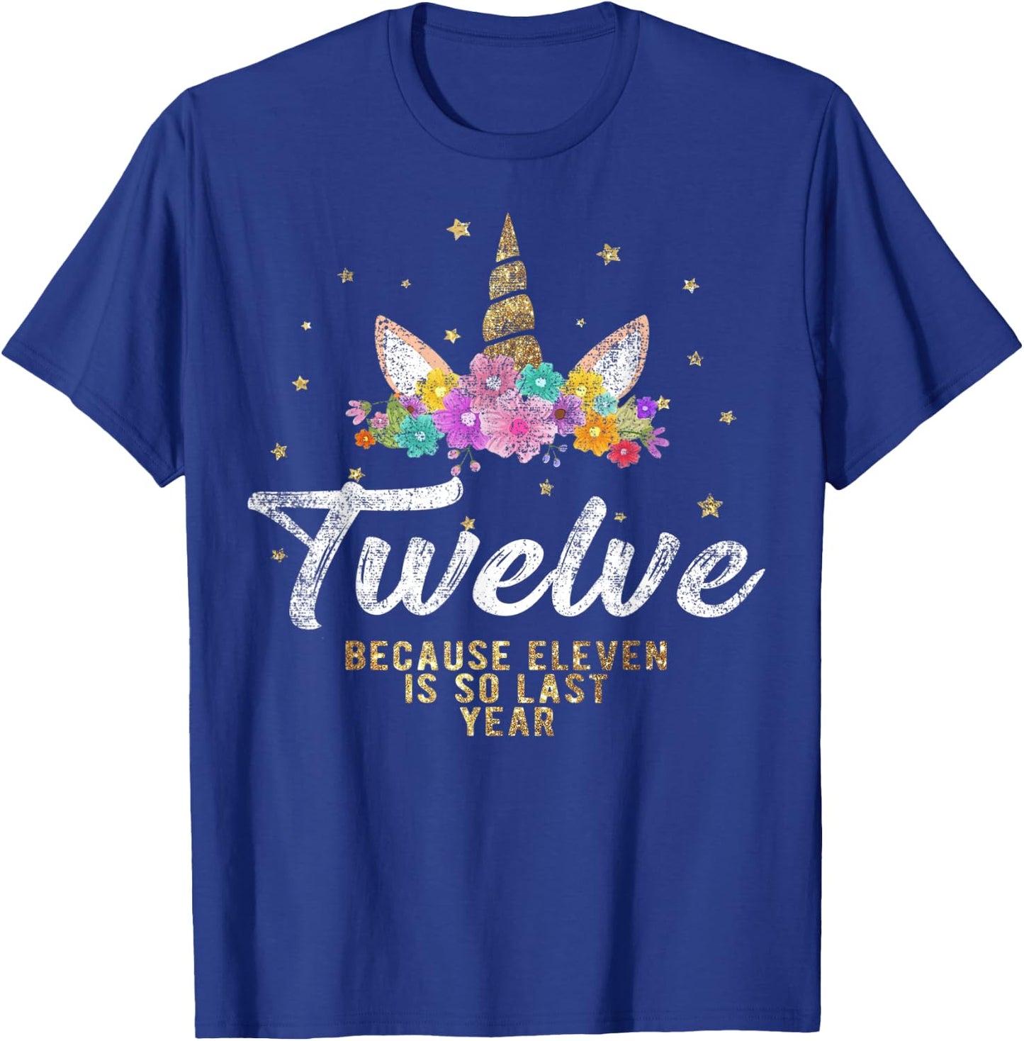 Unicorn Birthday Girl T Shirt For 12 Years Old Gift 12th T-Shirt - T-Shirt | Royal
